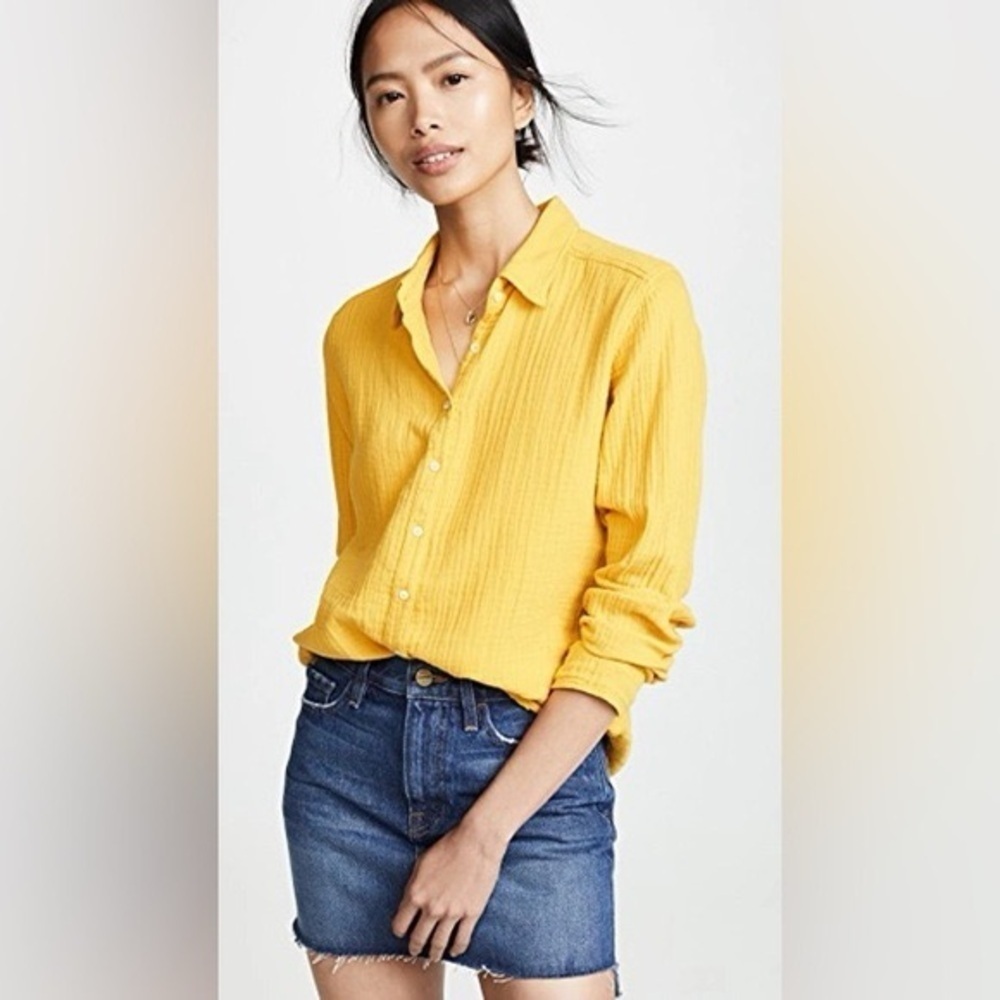 XIRENA Scout Cotton Muslin Shirt - Sunflower Yellow (T1)